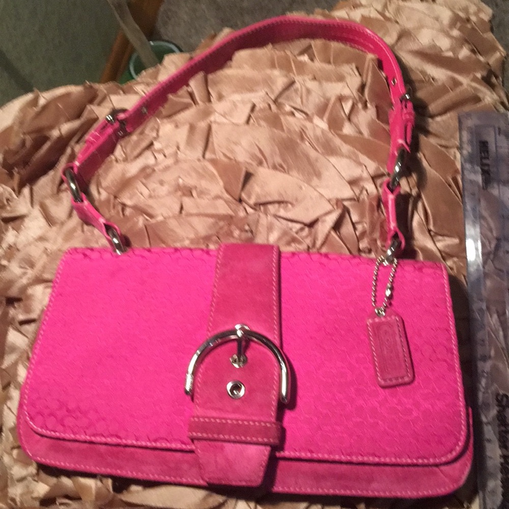 Coach Pink Signature Shoulder Bag